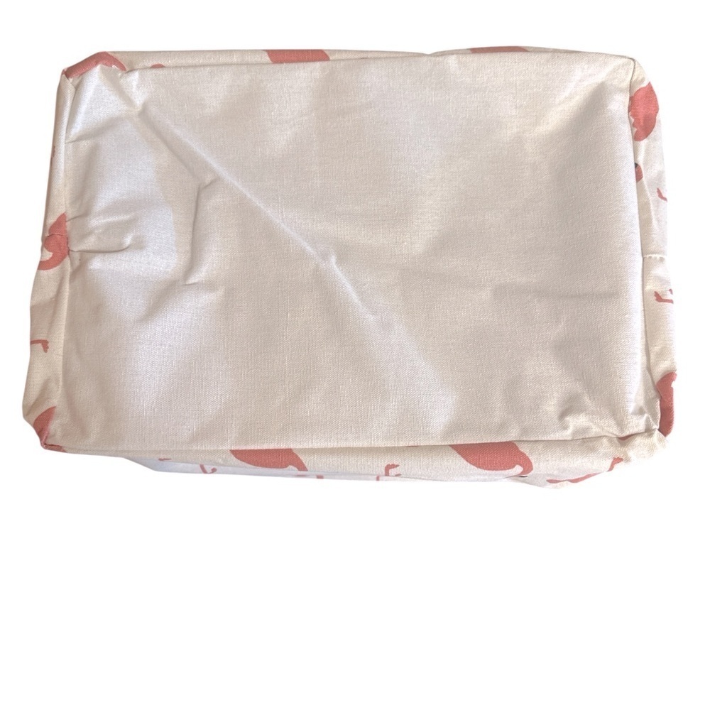 Flamingo Rectangular Storage Basket Pink Cream Tote Collapsible Waterproof - Picture 3 of 11